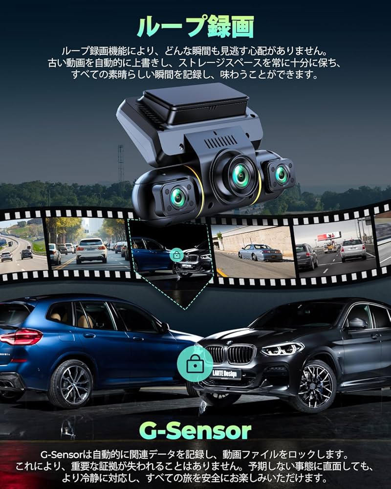 Amazon.co.jp: LAMTTO 4カメラ ドライブレコーダー 車前車左右車